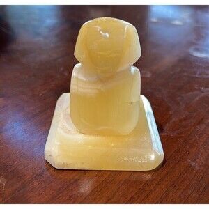 Egyptian Bust Alabaster - Made in Egypt Small Sculpture/ paperweight 3“x  2.5”